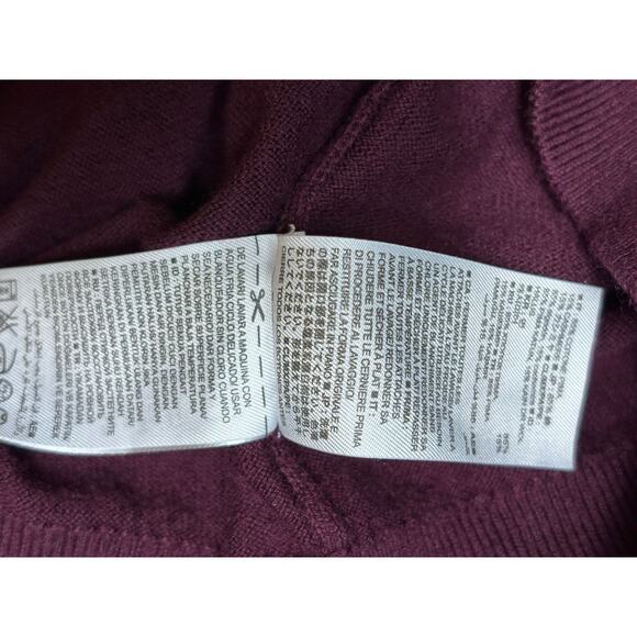 Banana Republic Sweater Men's Size L Burgundy 1/4 Zip Pima Cotton Cashmere - Picture 8 of 10